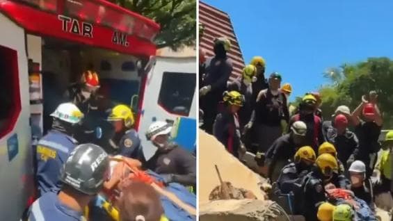 Mulher é resgatada com vida após passar 29 horas sob escombros na Colômbia